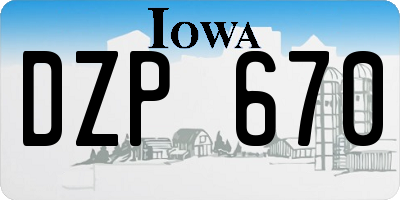 IA license plate DZP670