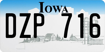 IA license plate DZP716