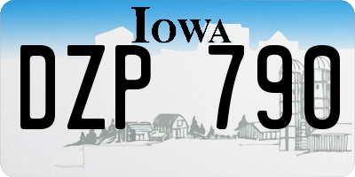 IA license plate DZP790