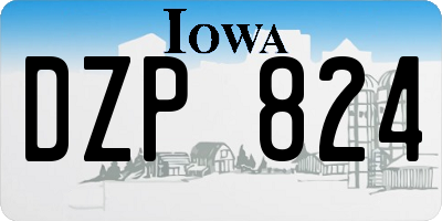 IA license plate DZP824