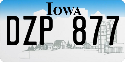 IA license plate DZP877