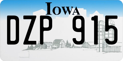 IA license plate DZP915