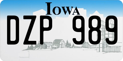 IA license plate DZP989