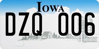IA license plate DZQ006