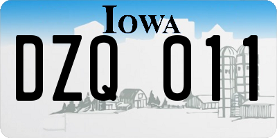IA license plate DZQ011