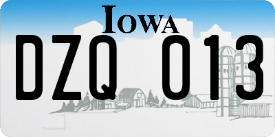 IA license plate DZQ013
