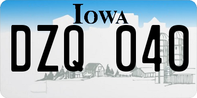 IA license plate DZQ040