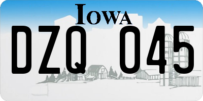 IA license plate DZQ045