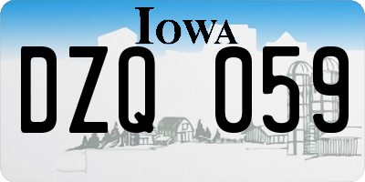 IA license plate DZQ059