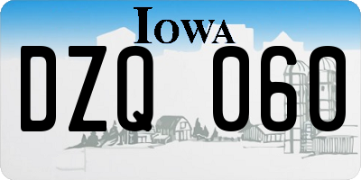 IA license plate DZQ060