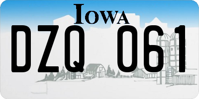IA license plate DZQ061