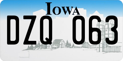 IA license plate DZQ063