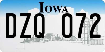 IA license plate DZQ072