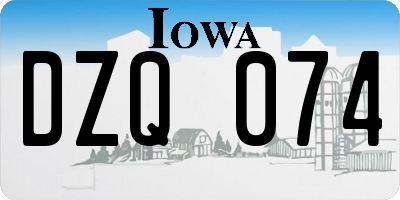 IA license plate DZQ074