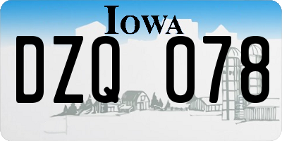 IA license plate DZQ078