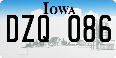IA license plate DZQ086
