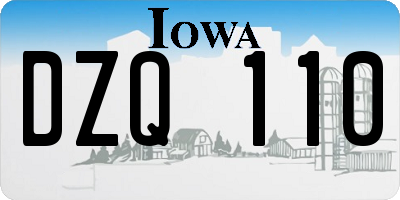 IA license plate DZQ110