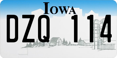 IA license plate DZQ114