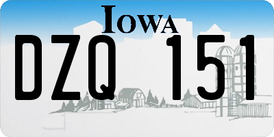 IA license plate DZQ151