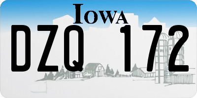 IA license plate DZQ172