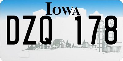 IA license plate DZQ178