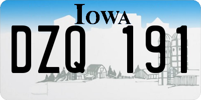 IA license plate DZQ191
