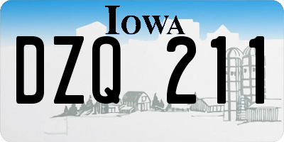 IA license plate DZQ211
