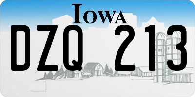 IA license plate DZQ213
