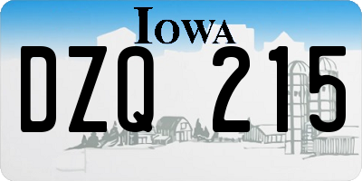 IA license plate DZQ215
