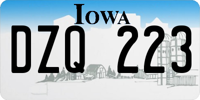IA license plate DZQ223