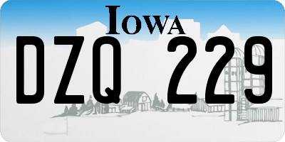 IA license plate DZQ229
