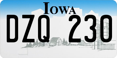 IA license plate DZQ230