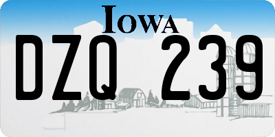 IA license plate DZQ239