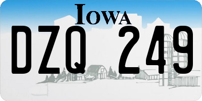 IA license plate DZQ249