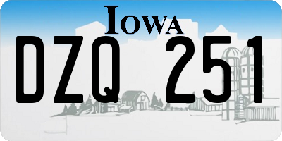 IA license plate DZQ251