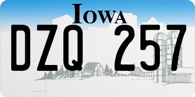 IA license plate DZQ257