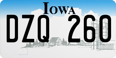 IA license plate DZQ260