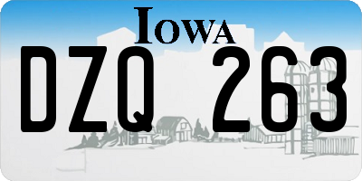 IA license plate DZQ263