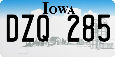 IA license plate DZQ285