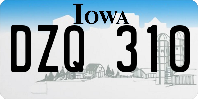 IA license plate DZQ310