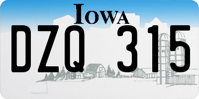 IA license plate DZQ315