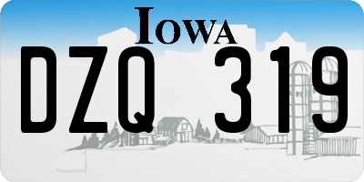 IA license plate DZQ319