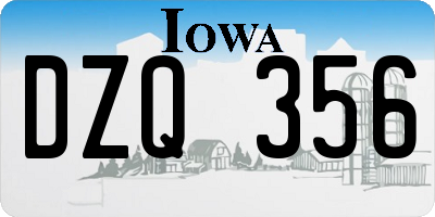 IA license plate DZQ356