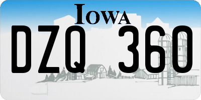 IA license plate DZQ360