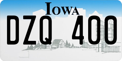IA license plate DZQ400