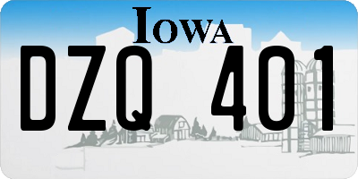 IA license plate DZQ401