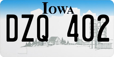IA license plate DZQ402