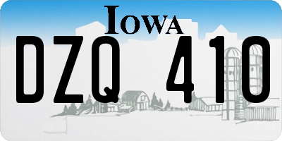 IA license plate DZQ410