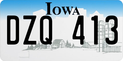 IA license plate DZQ413