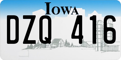 IA license plate DZQ416